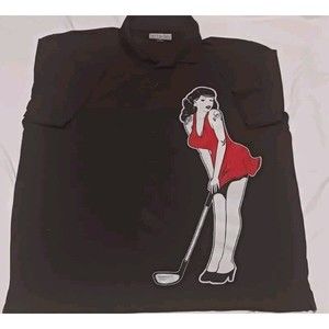 Mens Tattoo Golf Performance XXL Black Pinup Golf Shirt